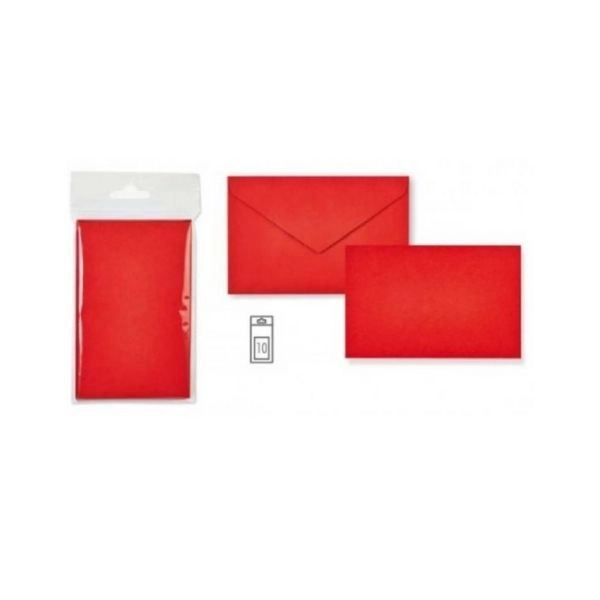 Biglietti con Busta Dresda 9x14 cm Rosso (10 pezzi)