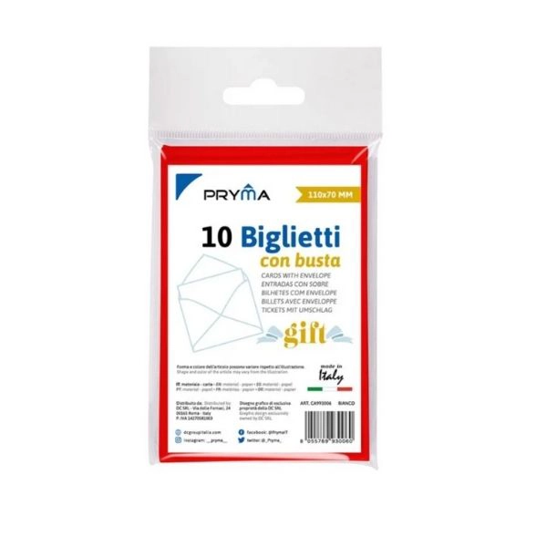Biglietti con Busta Rosso 11x7 cm