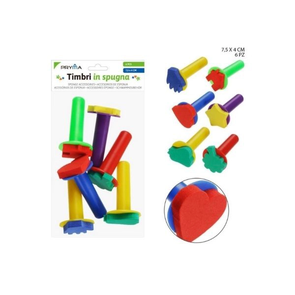 Pryma - Timbri in Spugna 7.5x4 cm 6 Pezzi