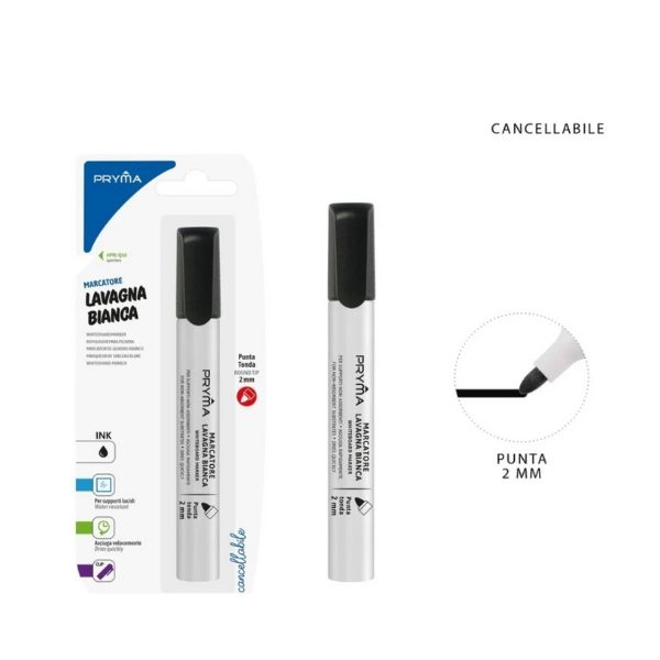 Pryma Marcatore Lavagna Bianca Punta Rotonda 2mm