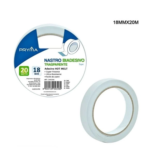 Nastro Biadesivo Trasparente 18mm x 20m