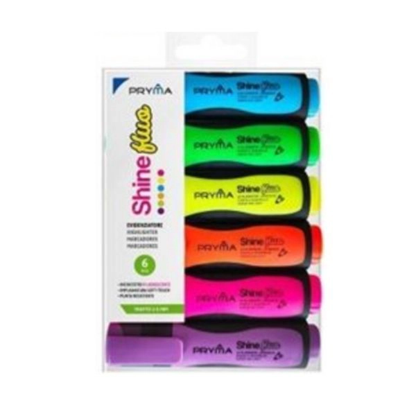 Evidenziatori Shine Fluo - Set da 6 colori