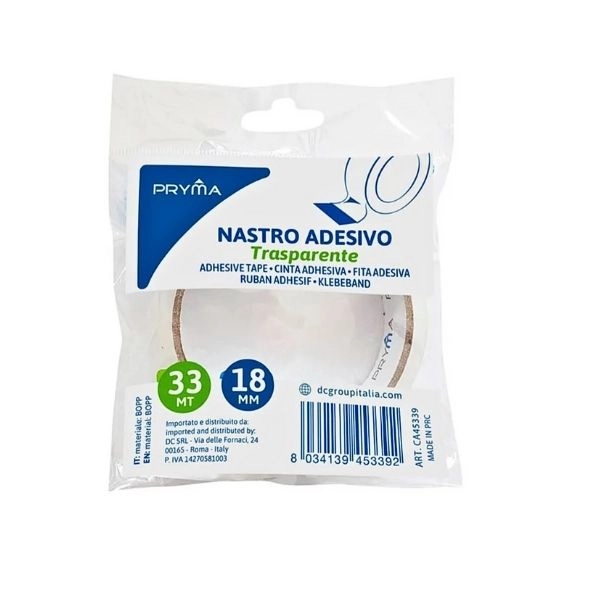 Nastro Adesivo Trasparente 18mm x 33m
