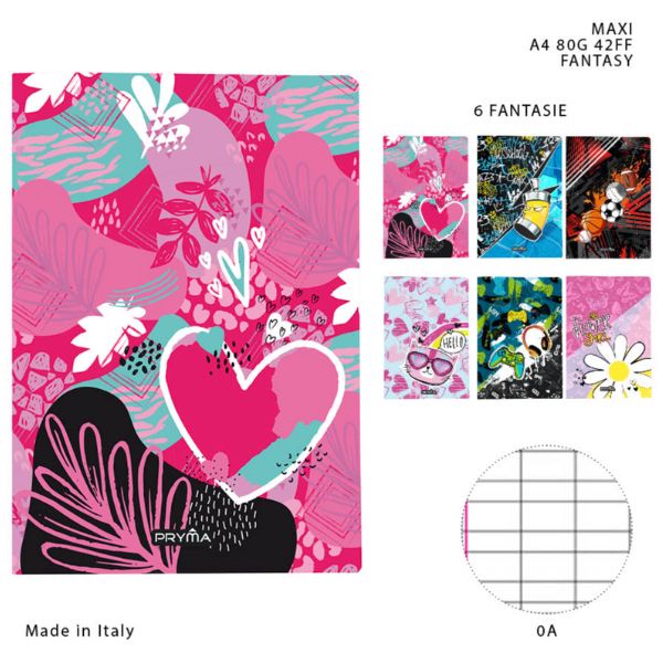 Quaderno Pryma Maxi A4 80G 42F 0A Fantasy
