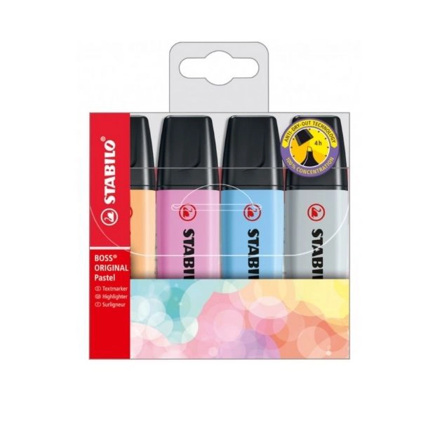 Evidenziatore Stabilo Boss Original Pastel - Set da 4 colori