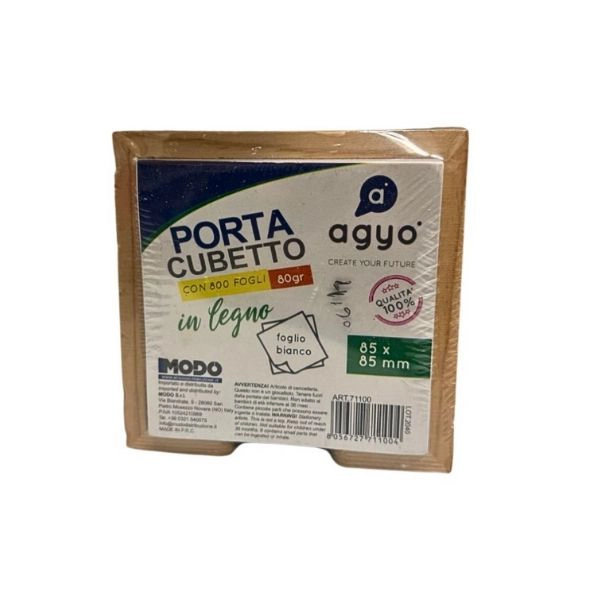 Porta Cubetto in Legno con 800 Fogli 85x85 mm