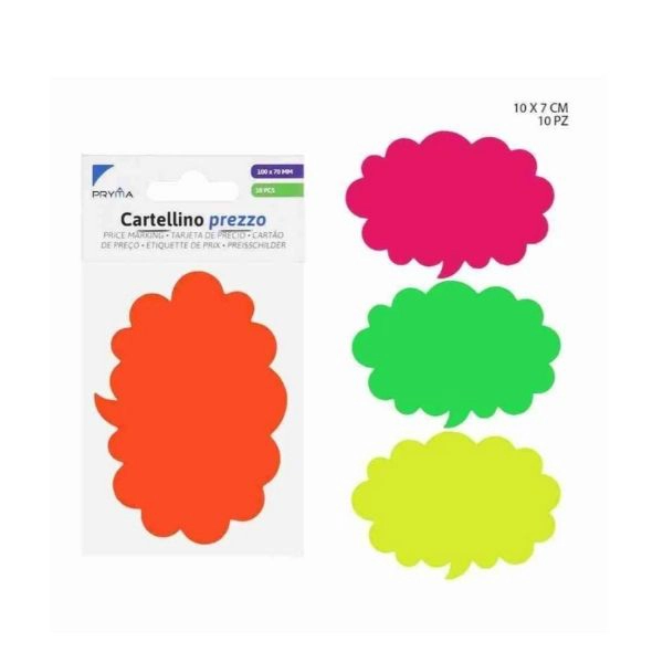 Pryma Cartellino Prezzo Nuvola 10x7cm - 10 Pezzi