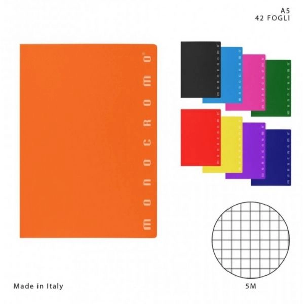 Quaderno Pigna Monocromo A5 42FF 80G 5M