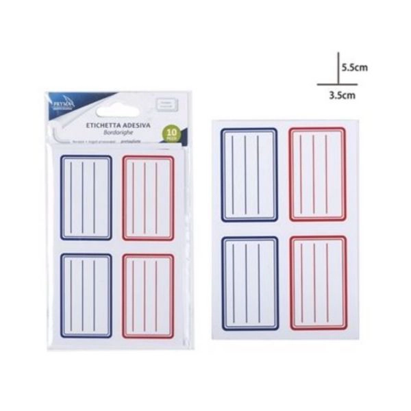 Etichette Adesive Rettangolari con Righe - 10 Pezzi