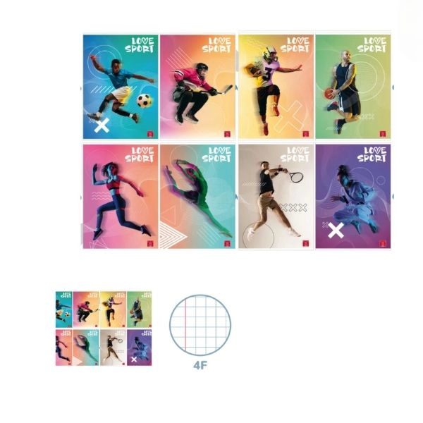 Maxiquaderno Pigna Love Sport - A4 - 4mm