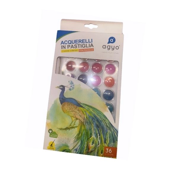 Agyo - 36 Colori Acquerelli in Pastiglia
