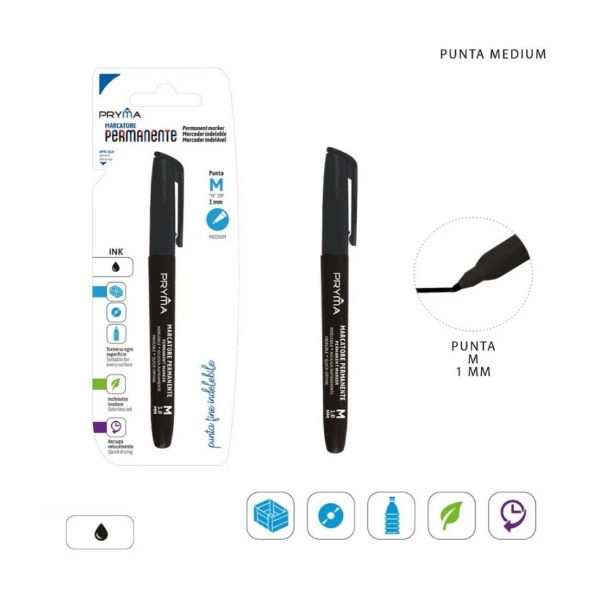 Pryma Marcatore CD Permanente Punta M Nero