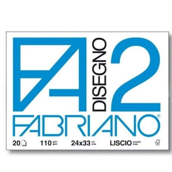 Blocco Fabriano F2 24x33 cm - 20 fogli - 110g/m²