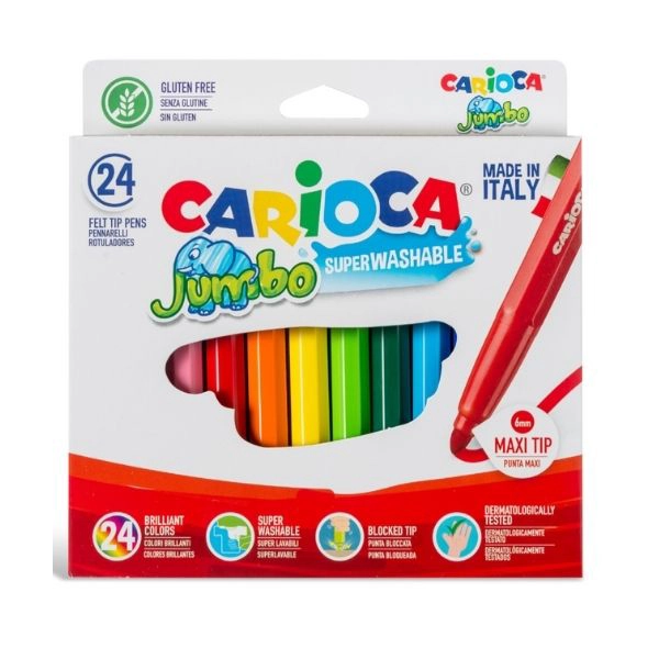 Pennarelli Jumbo Maxi Carioca - Set 24 colori lavabili