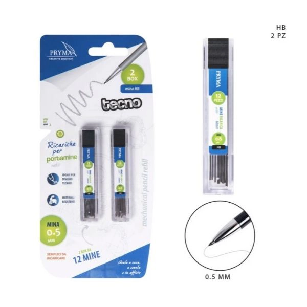Pryma - Ricarica Portamine 12 Mine HB 0.5mm 2Pz