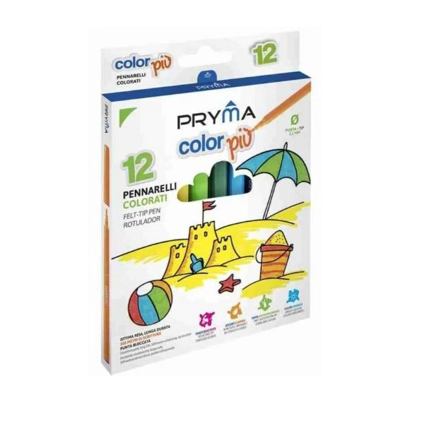 Pennarelli Pryma Colorpiù - Set 12 colori brillanti
