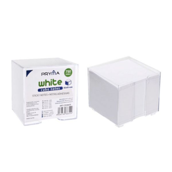 Pryma Cubo Porta Foglietti 85x85mm 750 Fogli Bianco