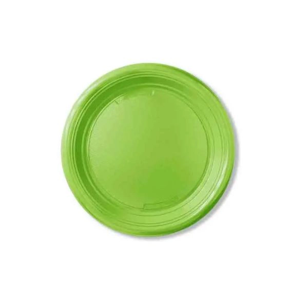 Piatti Piani Compostabili Verde Mela - 5 Confezioni (15 Pezzi per Confezione) - Totale 75 Pezzi