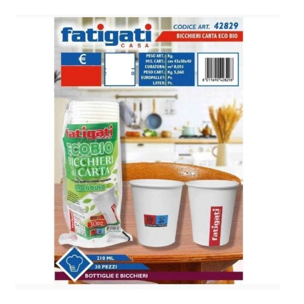 Bicchieri di Carta ECOBIO 210ml