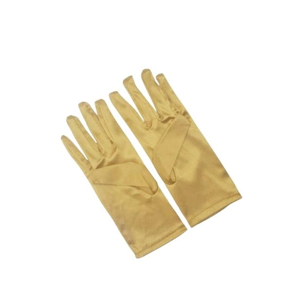 Guanti in Raso 22 cm - Set da 5 Paia-Oro