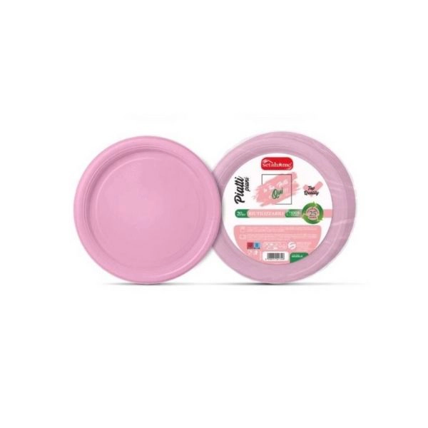 Piatti Piani Rosa - Set da 5 Confezioni