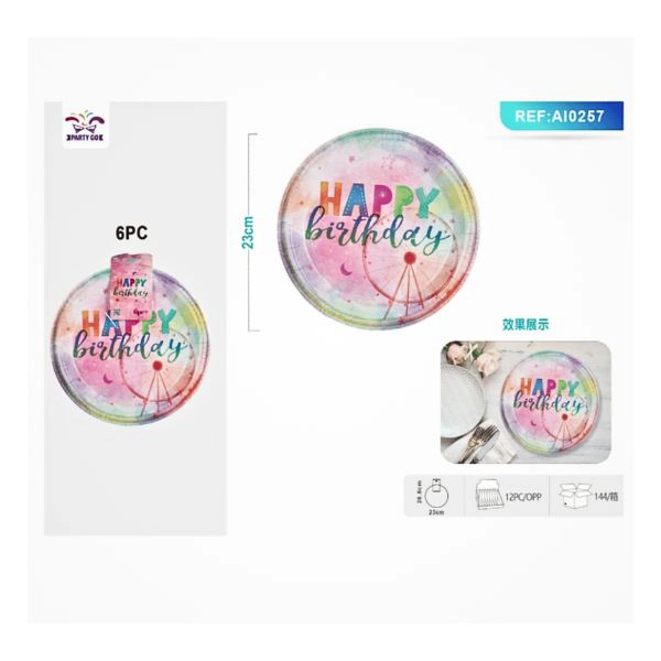 Piatti Happy Birthday 23 cm