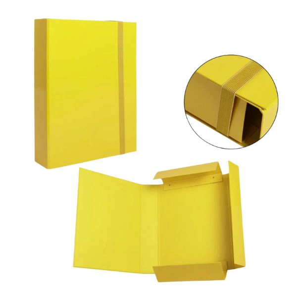 Pryma - Cartella 3L con elastico piatto giallo