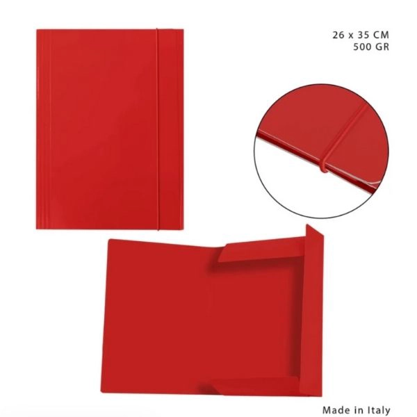 Cartellina a 3 lembi con elastico 26x35 cm