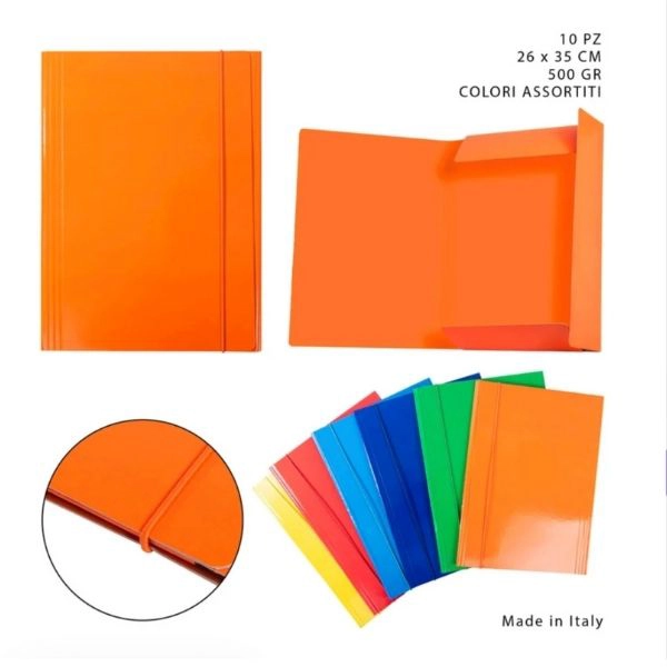 Cartellina a 3 lembi con elastico 26x35 cm