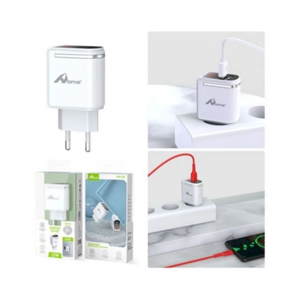 Caricatore da Muro Doppio USB 2.4A 12W – Colore Bianco