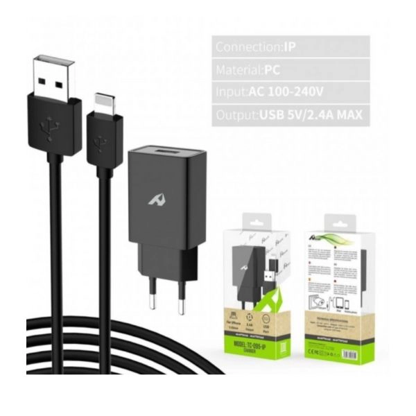 Set Caricatore iPhone – Cavo + Adattatore USB 5V/2.4A