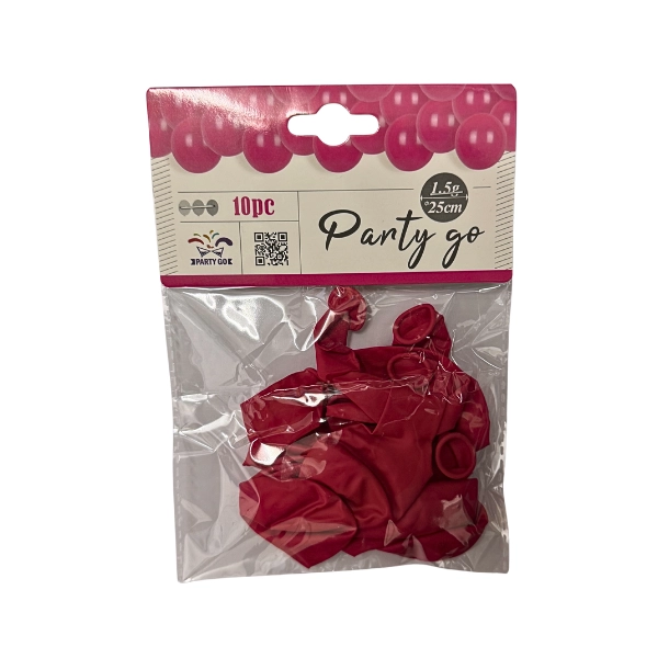Palloncino PartyGo Premium Rosso 25 cm – Confezione da 10