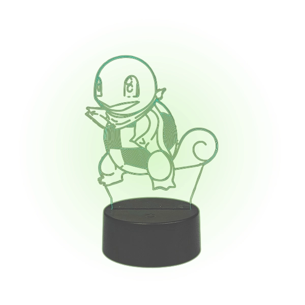 Lampada 3D Pokémon Squirtle LED Multicolore Ricaricabile