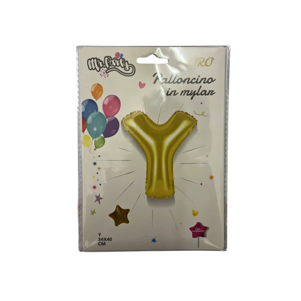 Palloncino Mylar Lettera Y Oro – 34x40 cm – Decorazione Festa