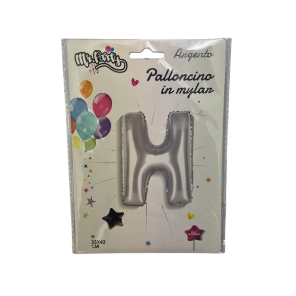 Palloncino Lettera H Argento – 33x42cm – Mylar – Mr. Party
