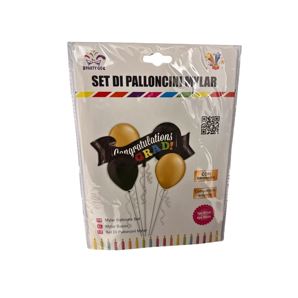 Palloncino Set di Palloncini Mylar Graduation PartyGo – 5 Pezzi