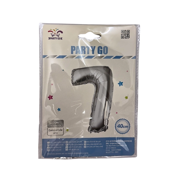Palloncino Numero 7 Argento 40cm – PARTY GO