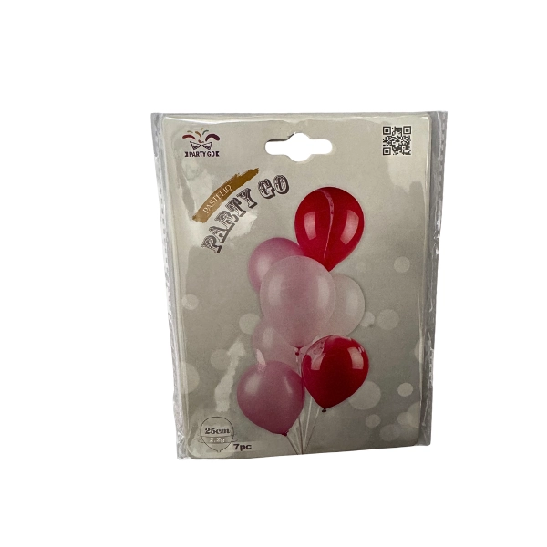 Palloncino PartyGo Rosso e Rosa 25 cm – Set da 7 Pezzi