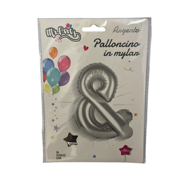 Palloncino Simbolo & Argento – 33x42cm – Mylar – Mr. Party