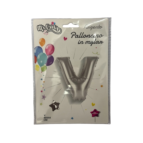 Palloncino Lettera V Argento