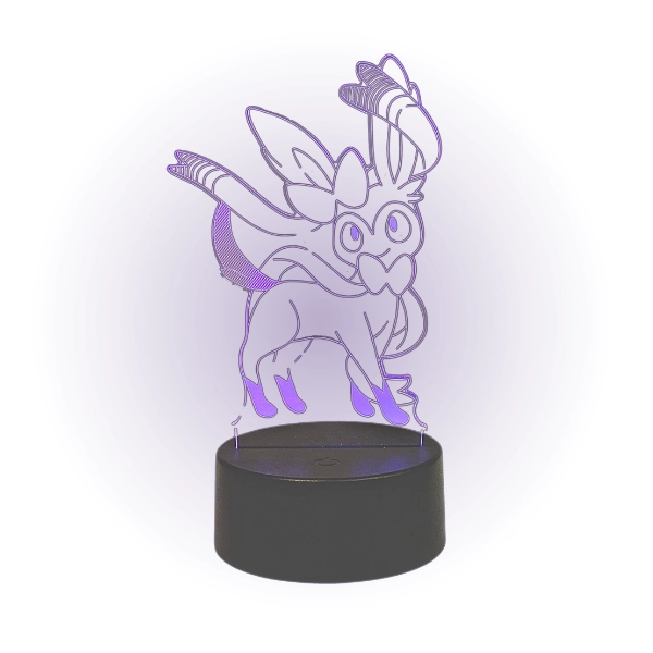Lampada 3D Pokémon Sylveon LED Multicolore Ricaricabile