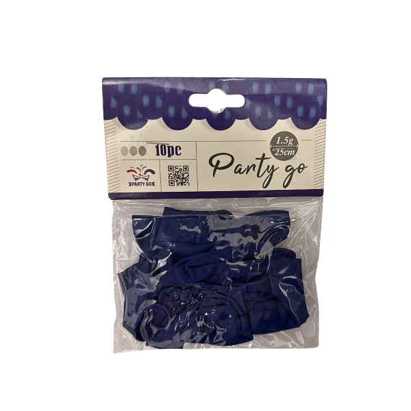 Party Go™ Premium 25 cm Dark Blue Latex Balloons (10 Pack)