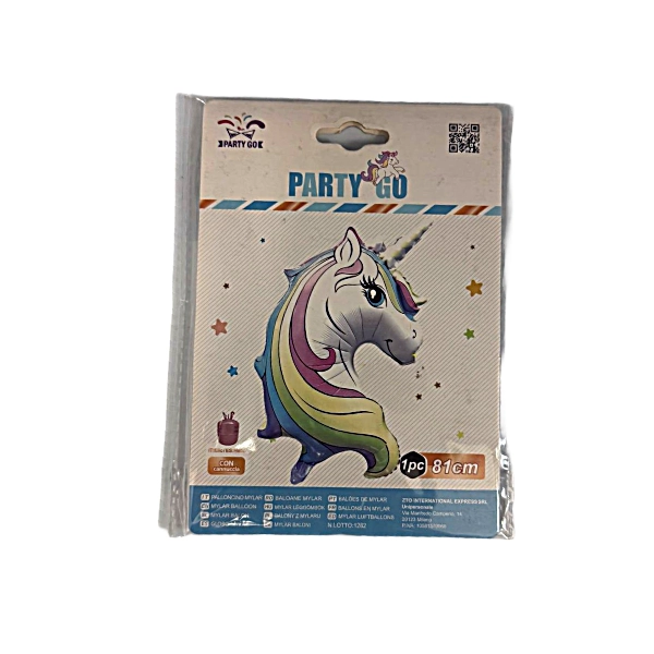 Palloncino Mylar a Forma di Unicorno Arcobaleno – 81 cm