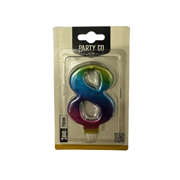 Candela Numero 8 Arcobaleno – Party GO