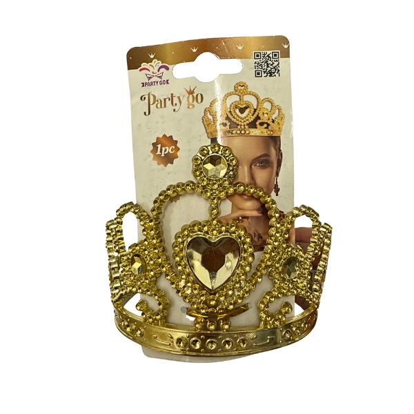 Corona Dorata con Cuore – PartyGo – 1 Pezzo