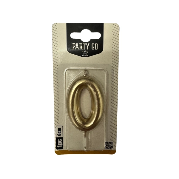 Candela Numero 0 Oro Metallizzato – Party GO