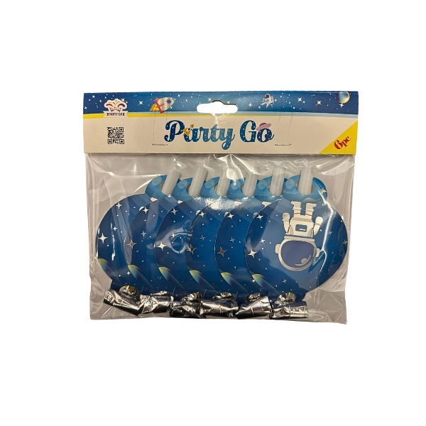 Fischietti Festa Spazio con Astronauta – PartyGo – 6 Pezzi