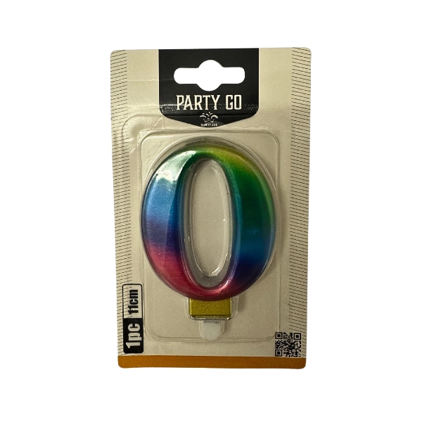 Candela Numero 0 Arcobaleno – Party GO