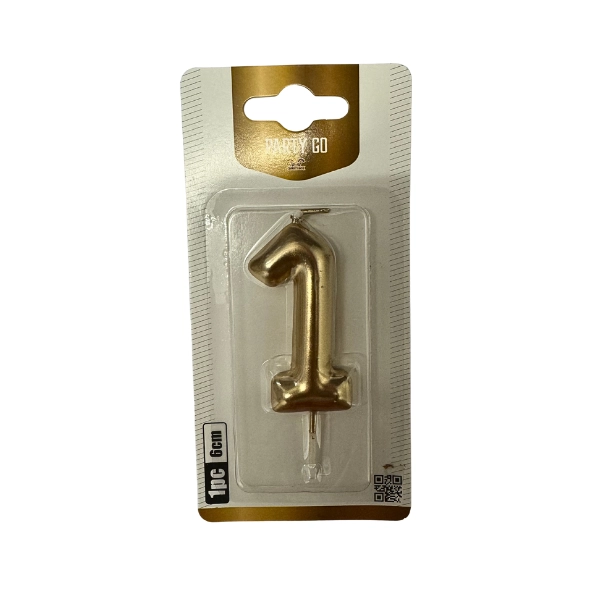 Candela Numero 1 Oro 6cm – Party GO