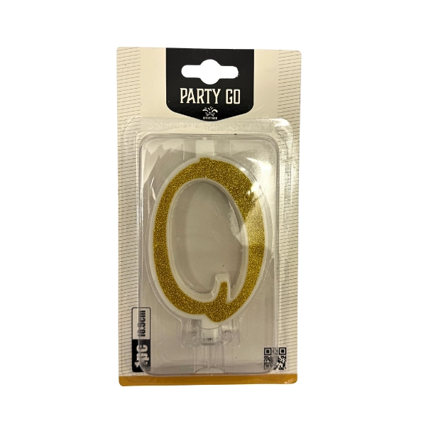 Candela Numero 0 Oro Glitterata – Party GO